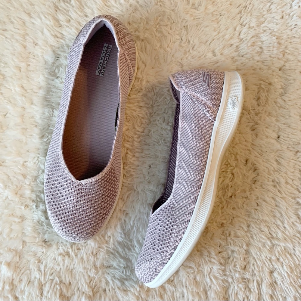 Skechers Women's Slip-On Knit Sneakers in Light Mauve
